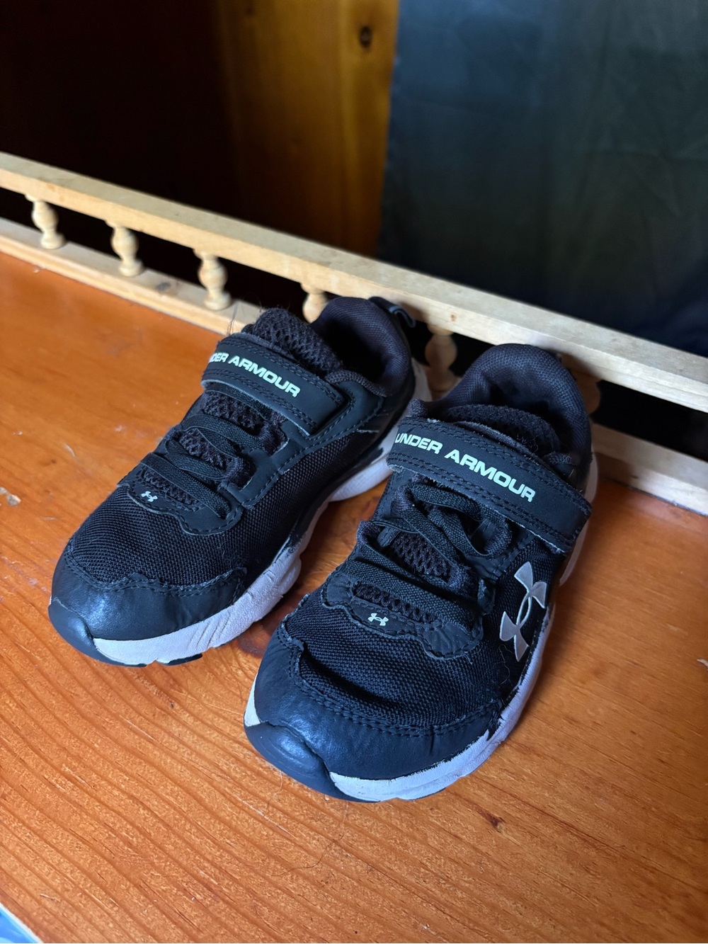 Under Armour Kids Black and White Athletic Sneakers